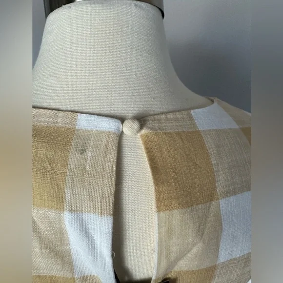 A New Day Target 🎯 Dress Cotton Preppy Gingham Buffalo Check Tan/White Large - Picture 6 of 12